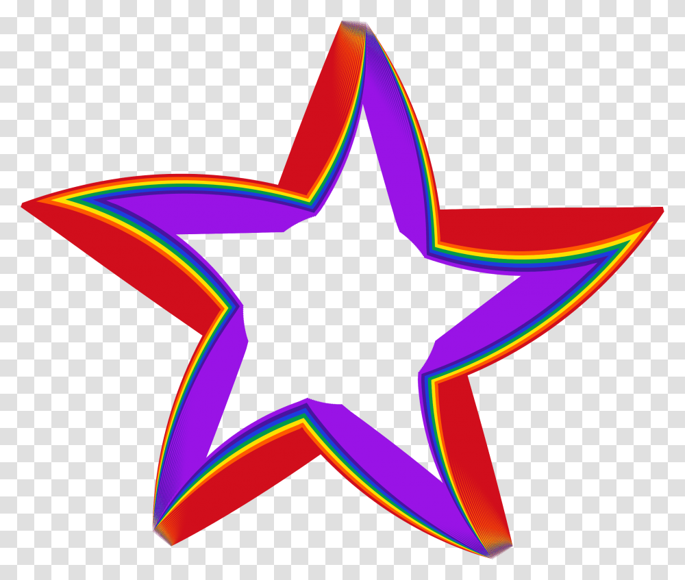 Colorful Prismatic Chromatic Rainbow Star Shape Rainbow Star Clip Art, Star Symbol, Axe Transparent Png