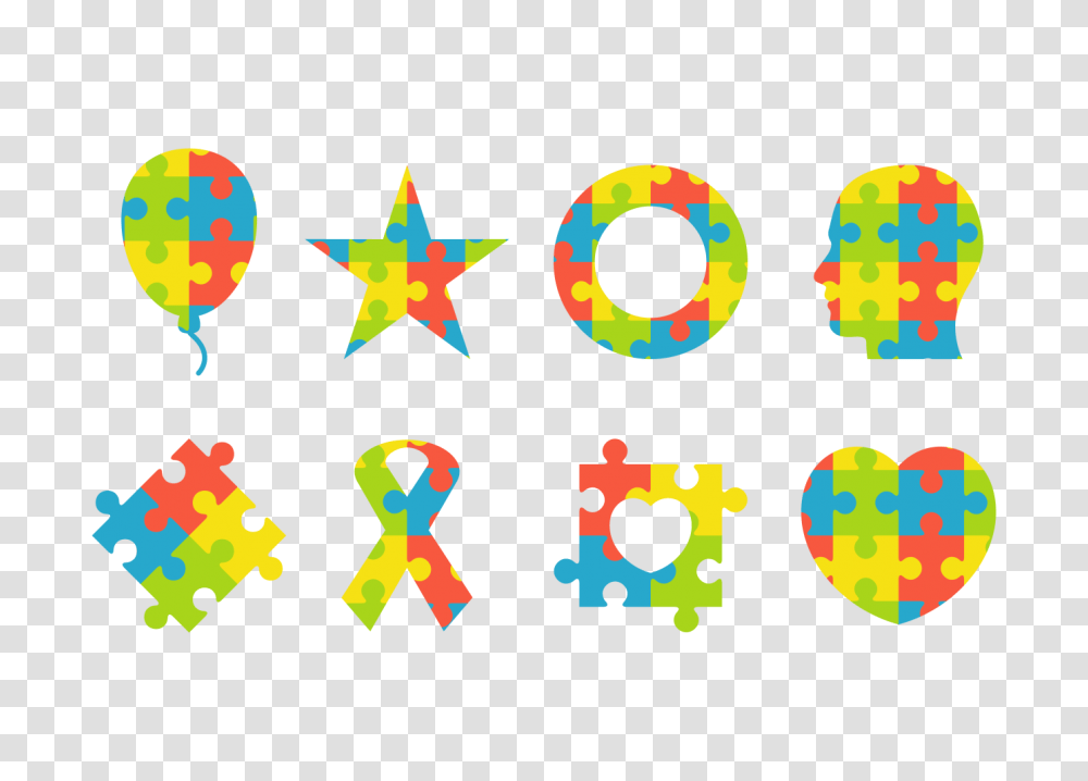 Colorful Puzzle Symbol Of Autism, Number, Star Symbol, Logo Transparent Png