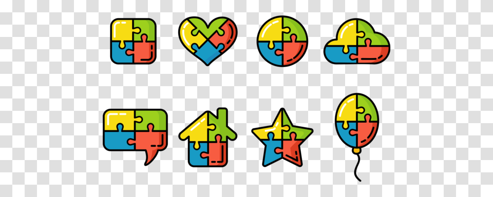Colorful Puzzle Symbol Of Autism Simbolo Autismo, Star Symbol, Number Transparent Png