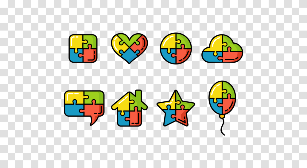 Colorful Puzzle Symbol Of Autism, Star Symbol, Number Transparent Png