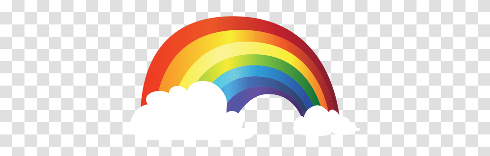 Colorful Rainbow With Clouds Nuvem Com Color Gradient, Clothing, Outdoors, Nature, Hat Transparent Png