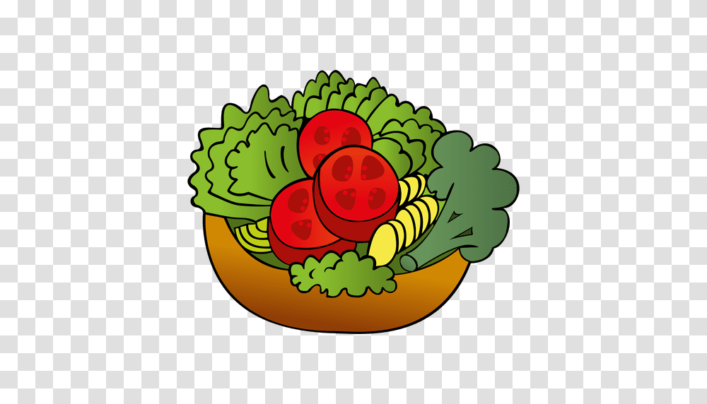 Colorful Salad Cartoon, Plant, Food, Vegetable Transparent Png