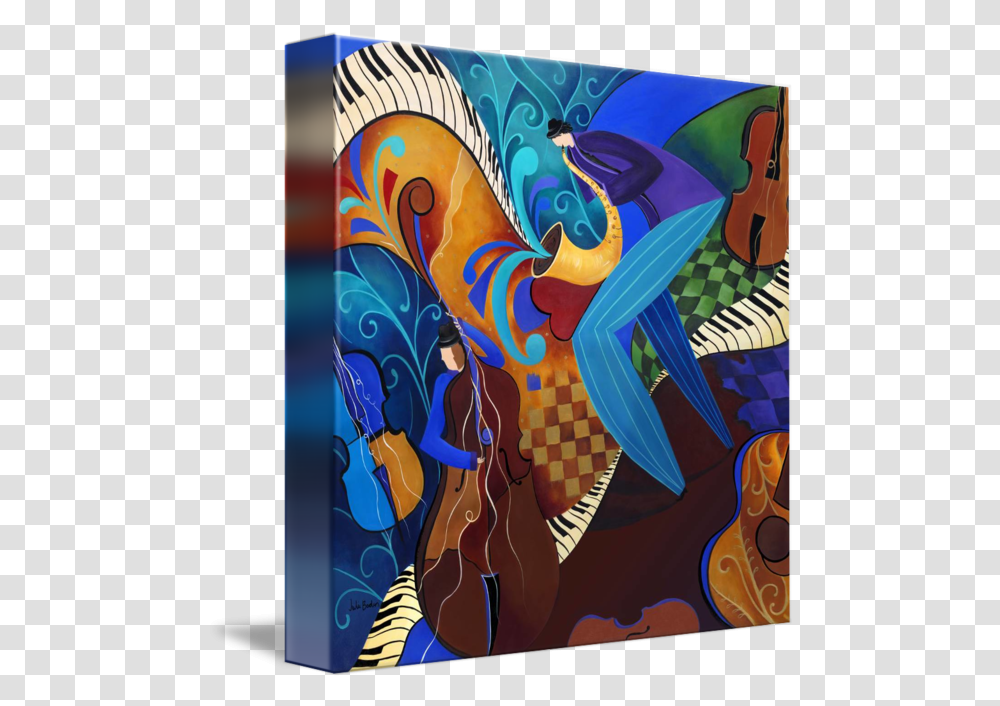 Colorful Sax Player Jazz Blues Music Players By Julie Borden Painting People Playing Sax, Modern Art, Sea, Outdoors, Water Transparent Png
