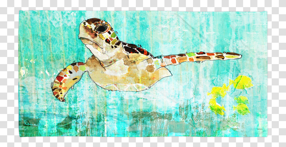 Colorful Sea Turtle Towel Mockup Flat Flat White Hawksbill Sea Turtle, Lobster, Seafood, Sea Life, Animal Transparent Png