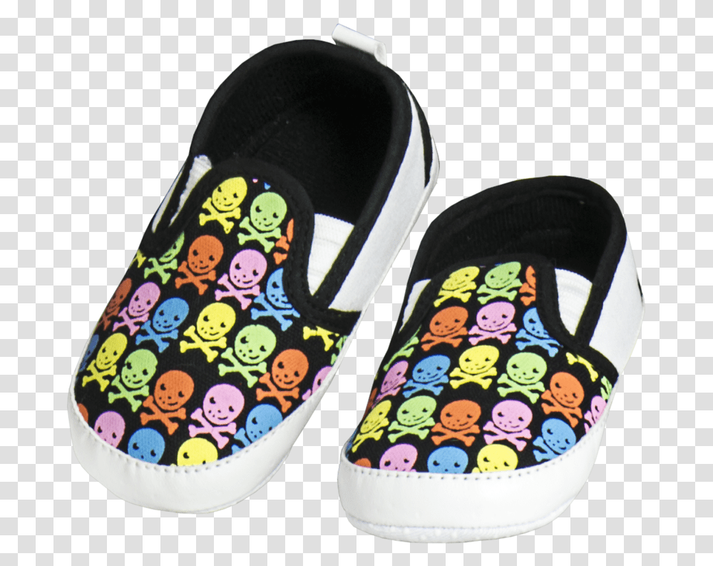 Colorful Skull Baby Shoes Zombie Survivor Baby Gift Slip On Shoe, Apparel, Footwear, Sandal Transparent Png