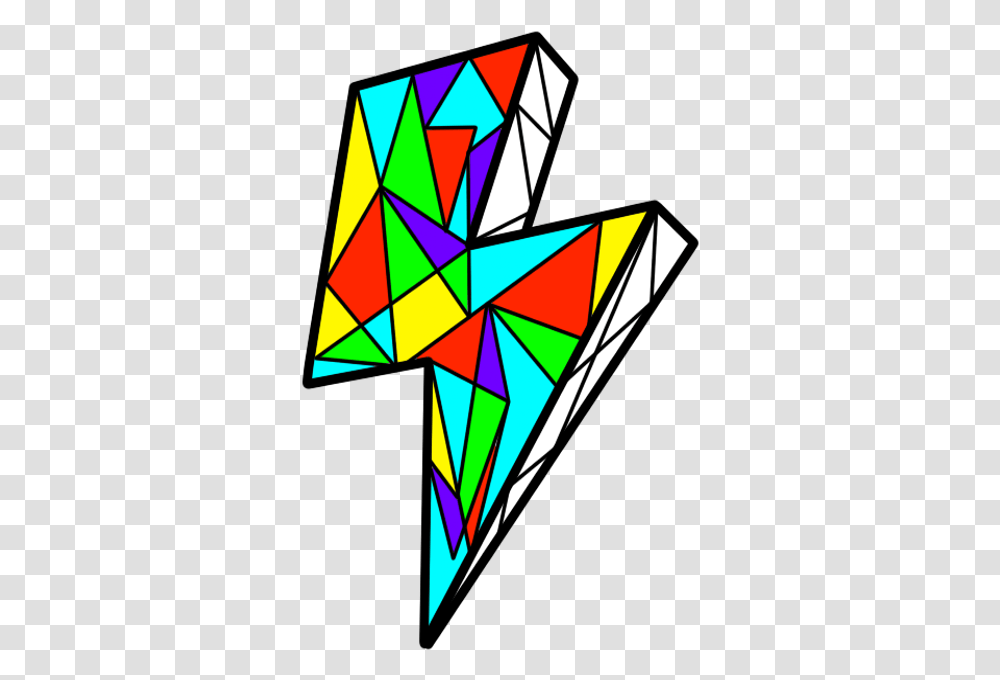 Colorful Spark Lightning Overlapping Geometric Triangle, Star Symbol, Paper Transparent Png