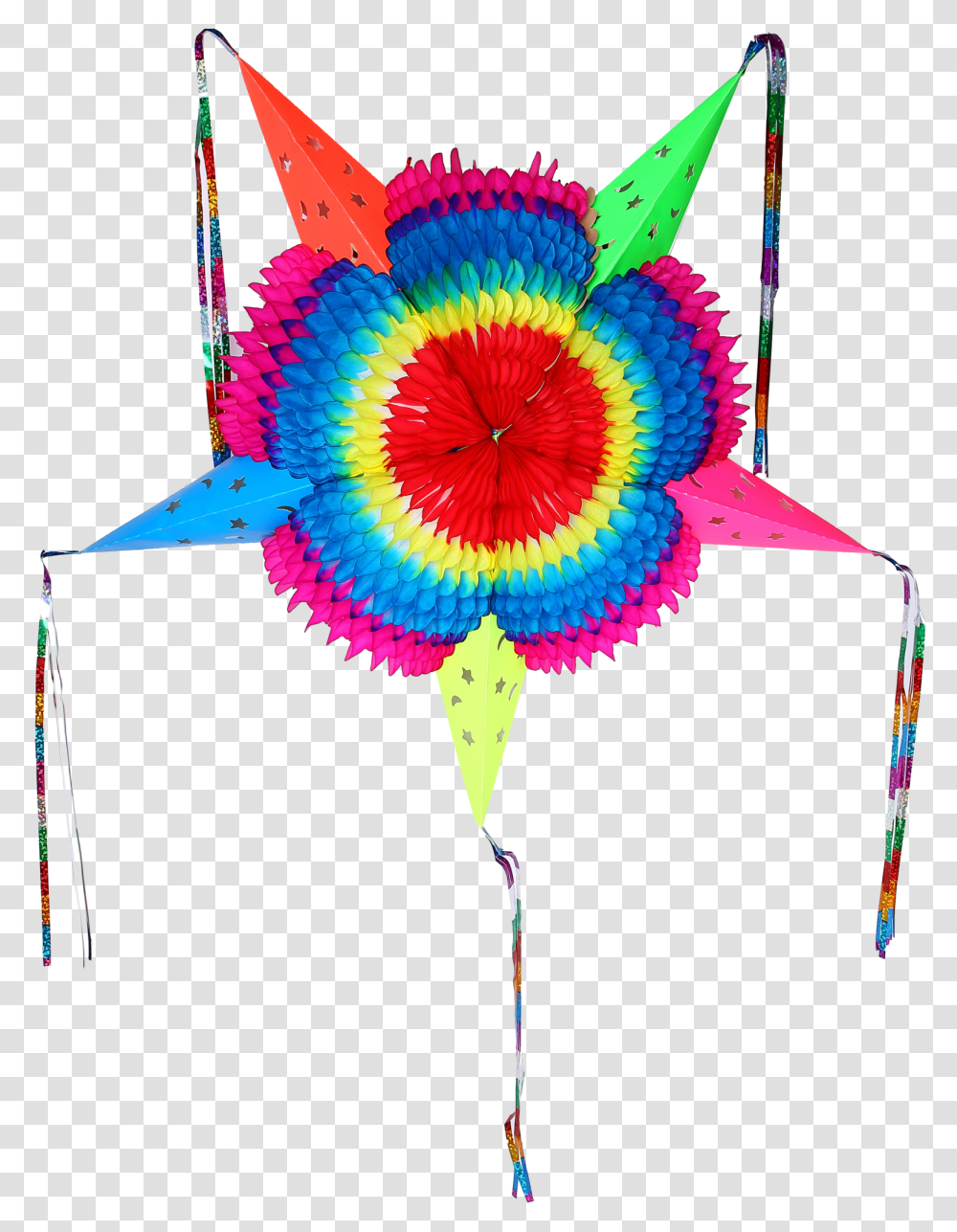 Colorful Star Mexican Foldable Cardboard Party, Toy, Kite, Pinata Transparent Png