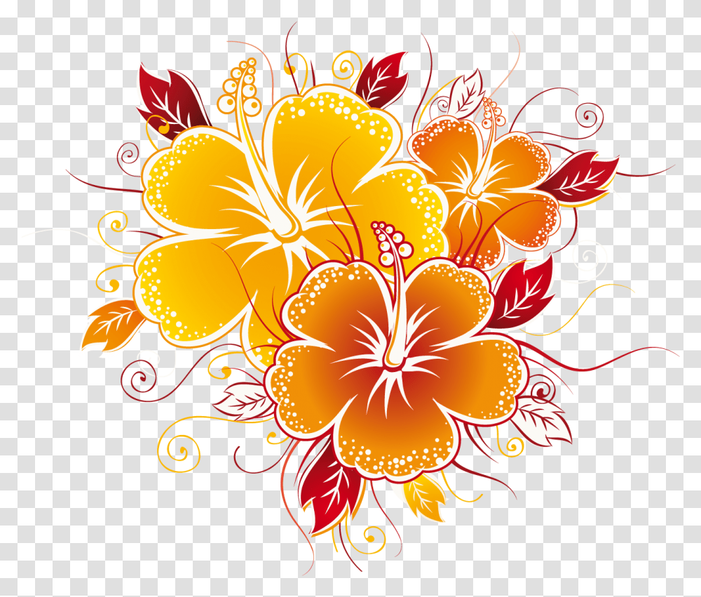 Colorful Swirl Flowers, Floral Design, Pattern Transparent Png