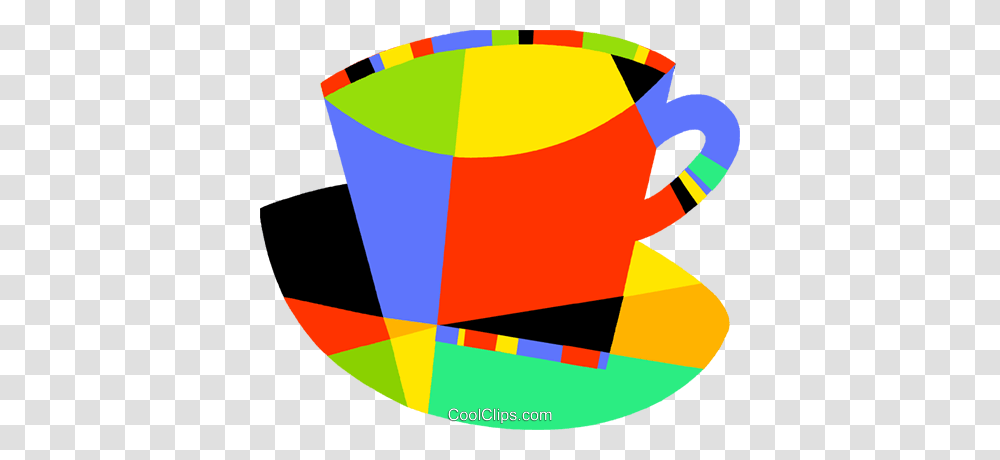 Colorful Teacup Royalty Free Vector Clip Art Illustration, Cone Transparent Png