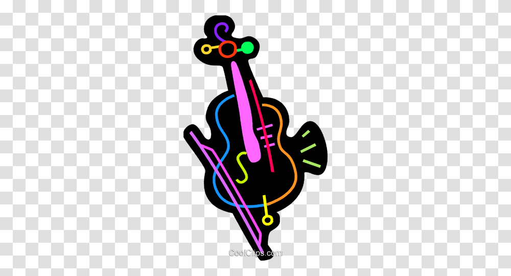 Colorful Violin Royalty Free Vector Clip Art Illustration, Light, Purple, Neon Transparent Png