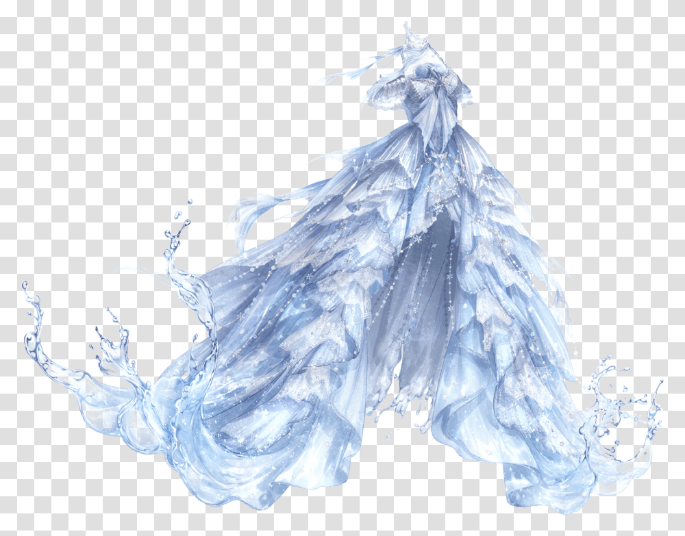 Colorful Water Wave Drawing Water Dress Highresolution Love Nikki, Clothing, Fashion, Gown, Female Transparent Png