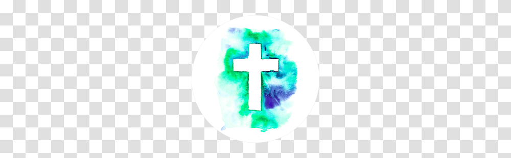 Colorful Watercolor Cross Circle Sticker, Nature, Outdoors Transparent Png