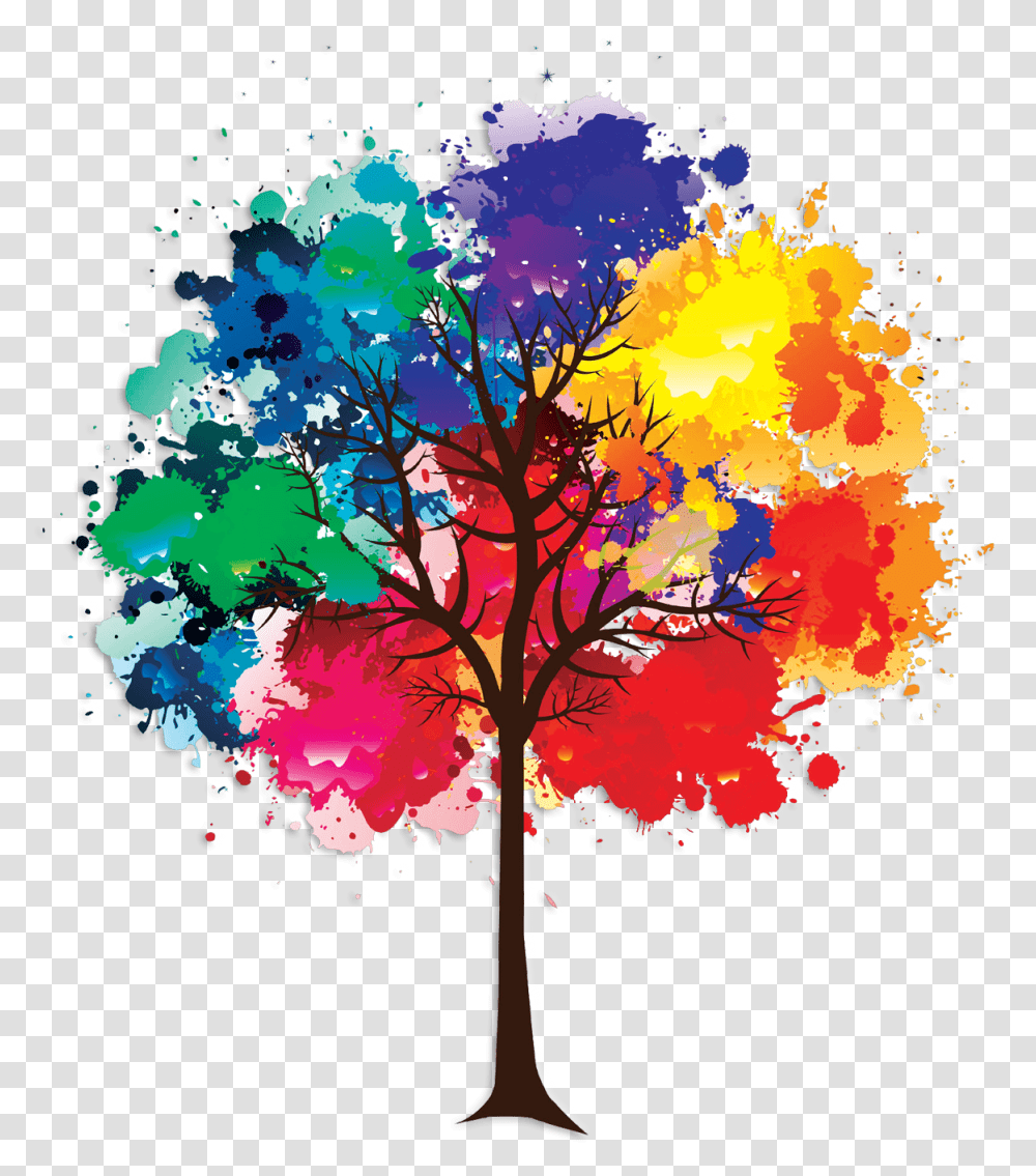 Colorful Watercolor Tree Paintings, Pattern, Ornament Transparent Png