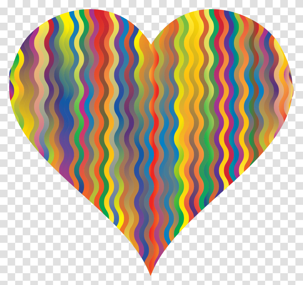 Colorful Wavy Heart 4 Clip Arts Illustration, Rug, Dye, Ornament Transparent Png