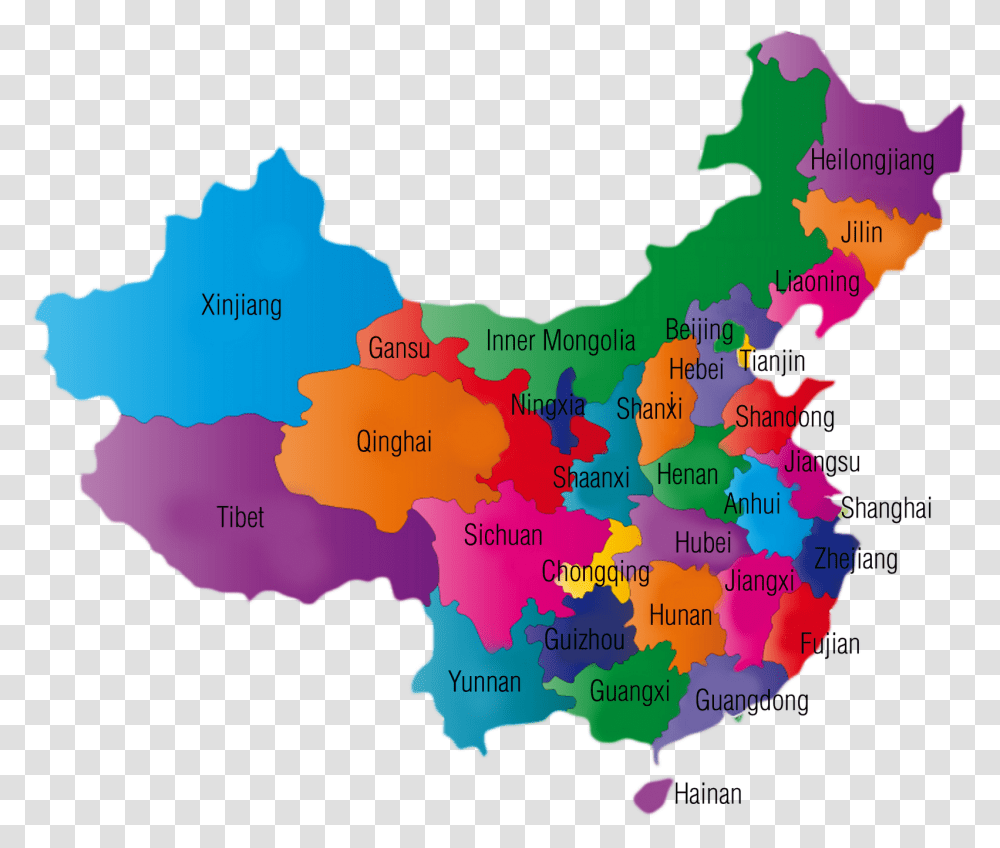 Colorfulchinamapwithprovincespng 16001342 Pixels Map Of China Hd, Diagram, Plot, Atlas, Vegetation Transparent Png