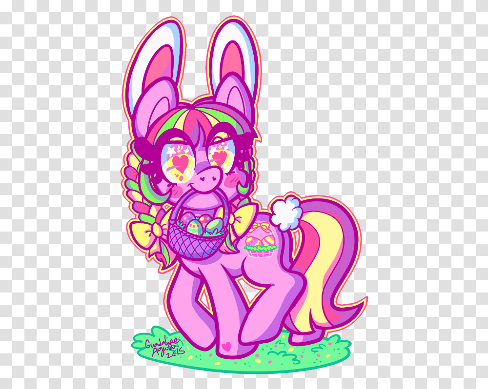 Colorgasmfreak Basket Bow Bunny Ears Bunny Tail Cartoon, Purple, Doodle, Drawing Transparent Png