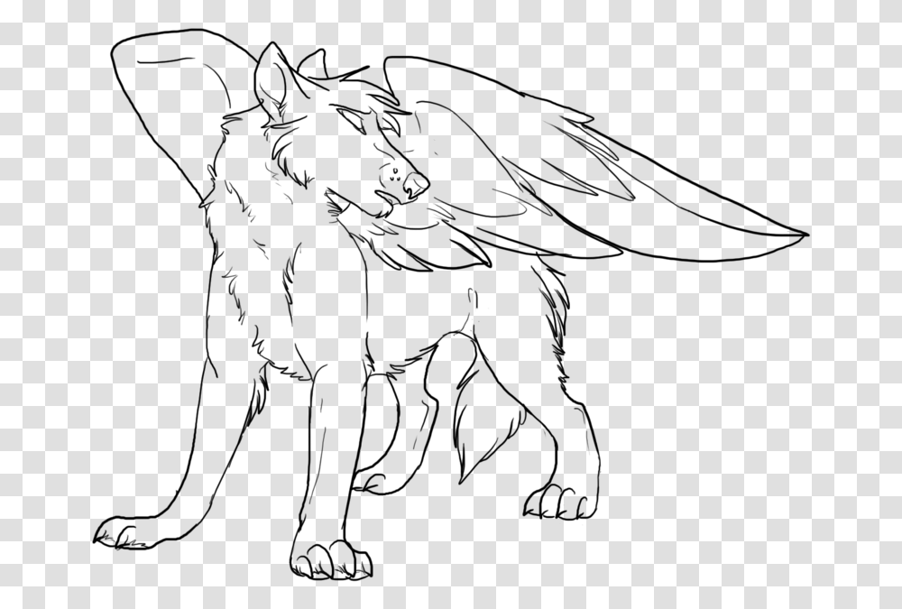 Coloring Book Dog Baby Wolves Puppy Drawing Female Wolf With Wings Coloring Pages, Gray, World Of Warcraft Transparent Png