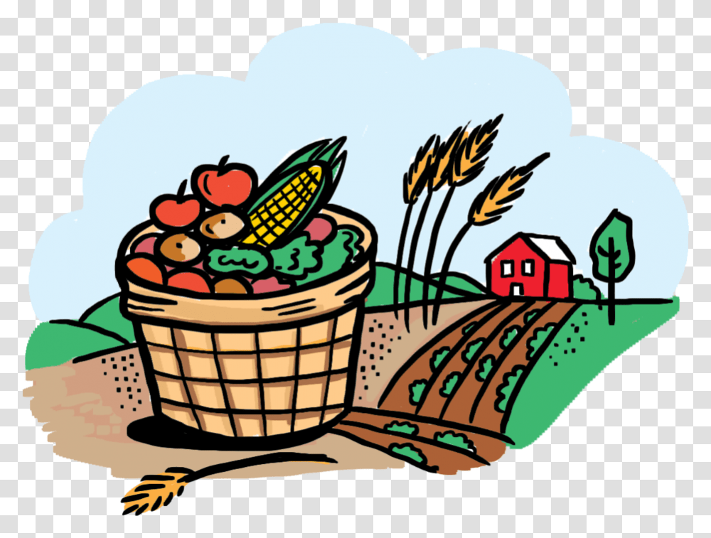 Coloring Book Food And Agriculture, Basket, Meal, Shopping Basket Transparent Png
