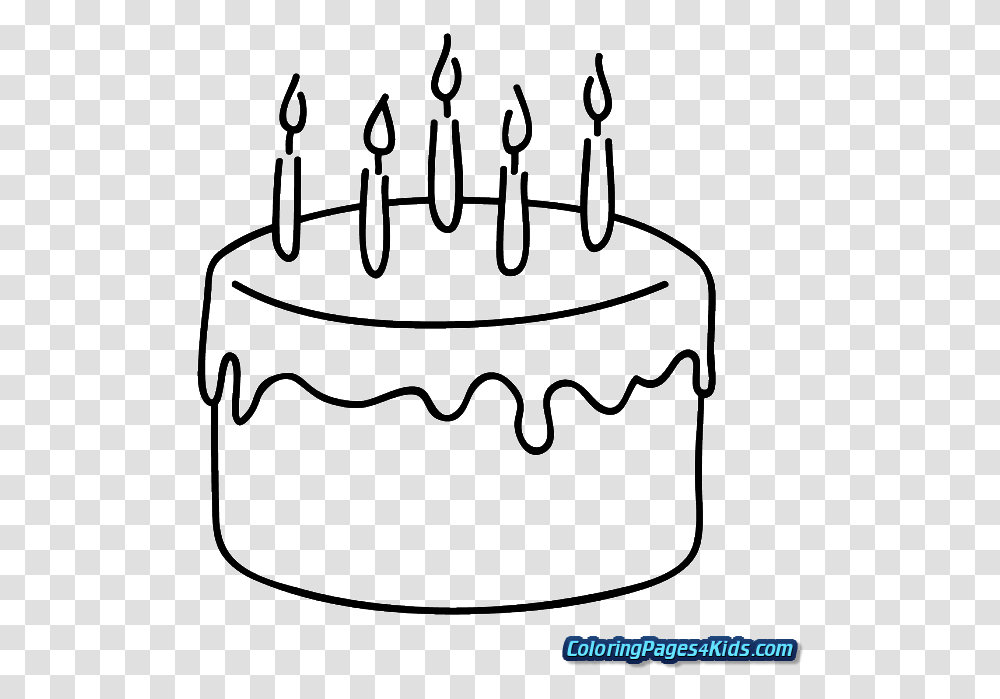 Coloring, Cake, Dessert, Food, Birthday Cake Transparent Png