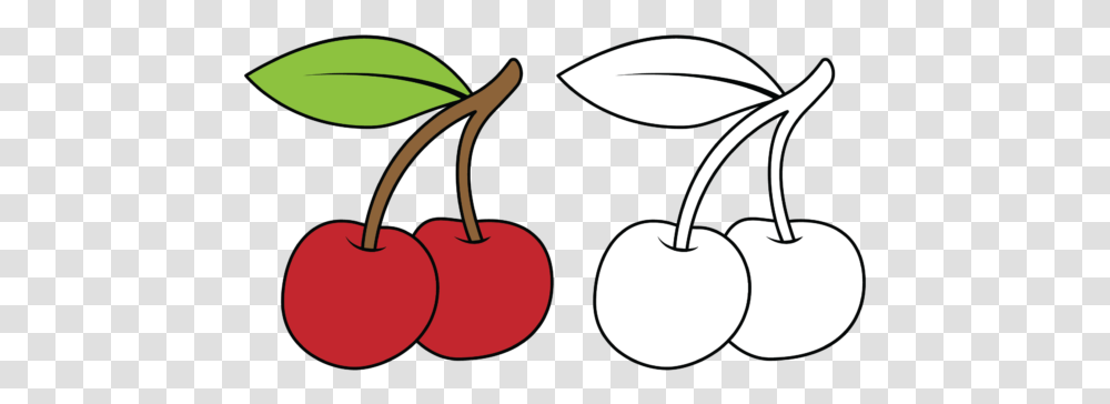 Coloring Cherry For Kids Superfood, Plant, Fruit, Lamp Transparent Png