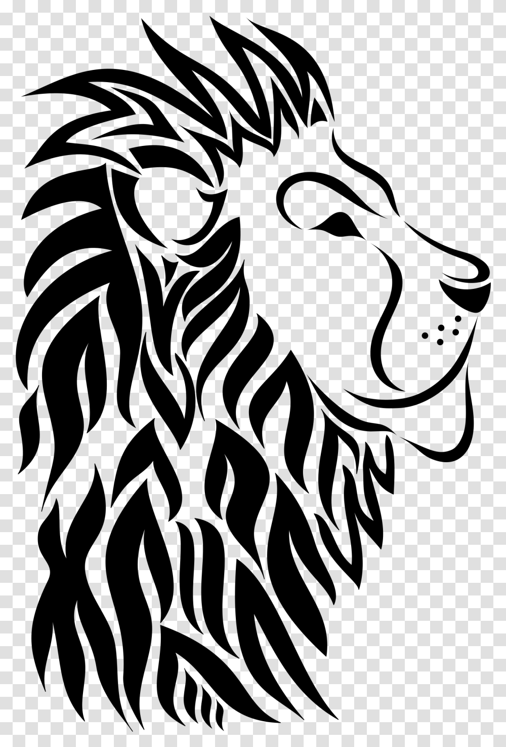 Coloring Clipart Lion Scroll Saw Lion Pattern, Gray, World Of Warcraft Transparent Png
