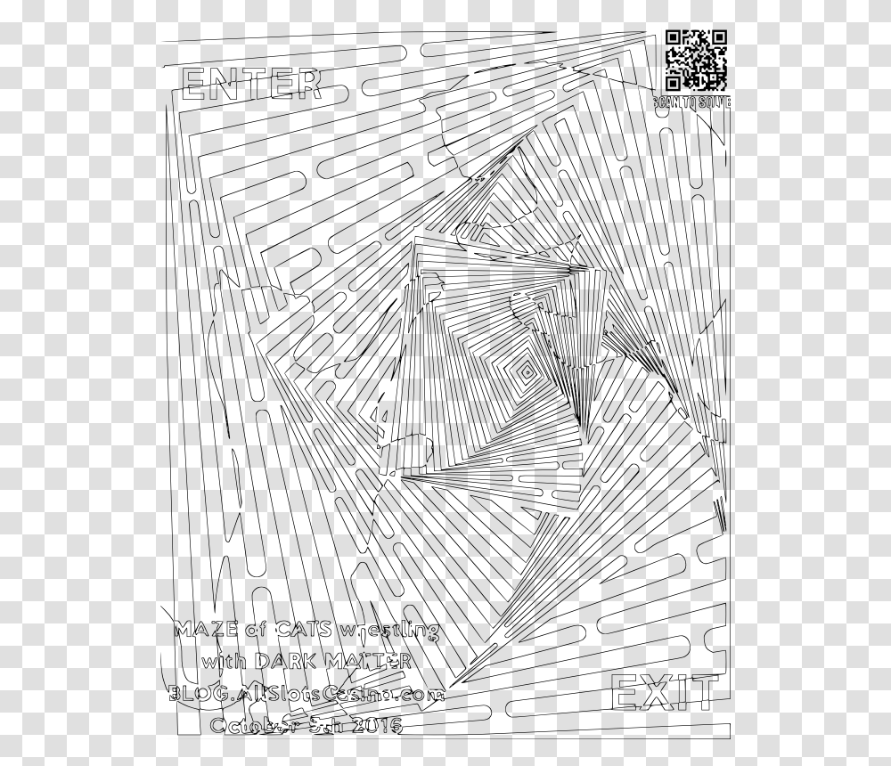 Coloring For Adults Maze Of Cats Wrestling Some Dark Maze Adult, Gray Transparent Png