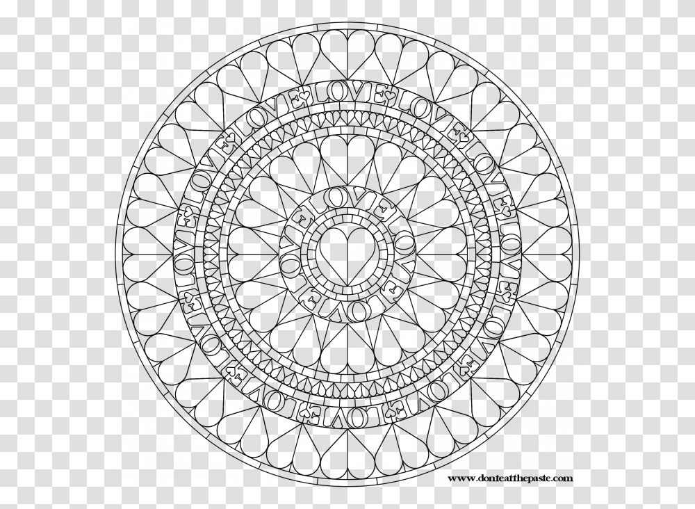 Coloring Heart Mandala, Gray, World Of Warcraft Transparent Png