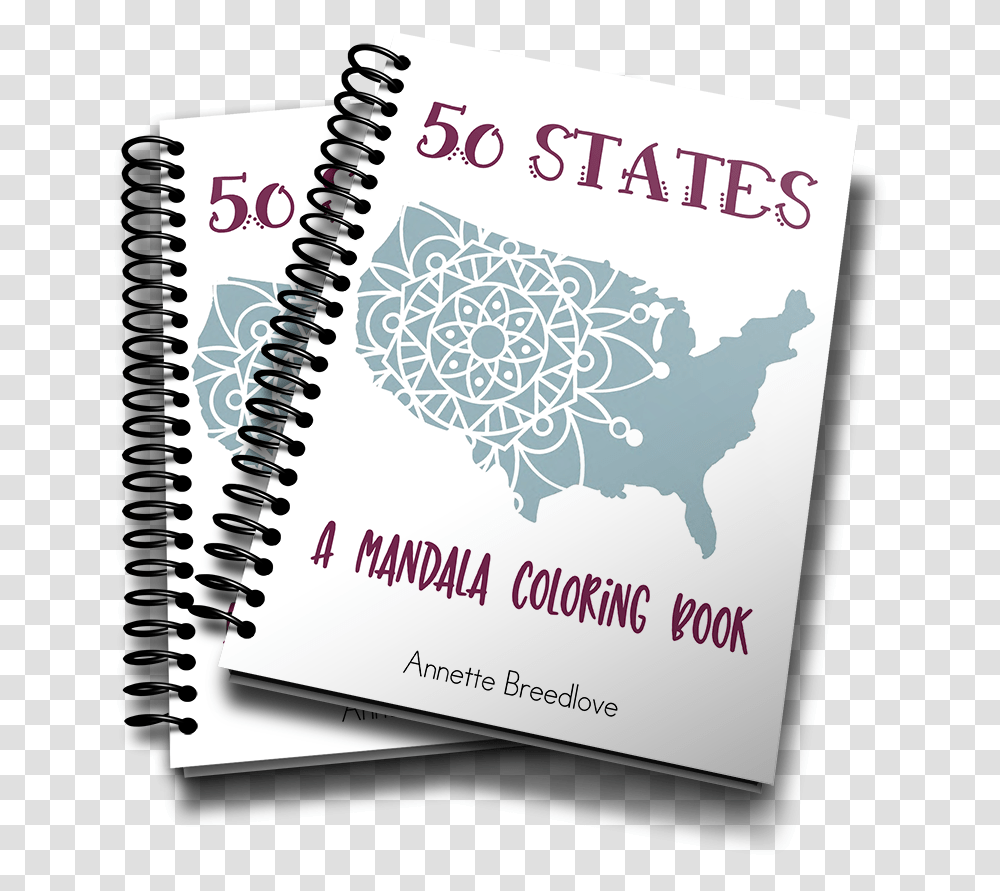 Coloring Pages States Coloring Book Pages Mandala In Two Notebooks, Diary, Flyer, Poster Transparent Png