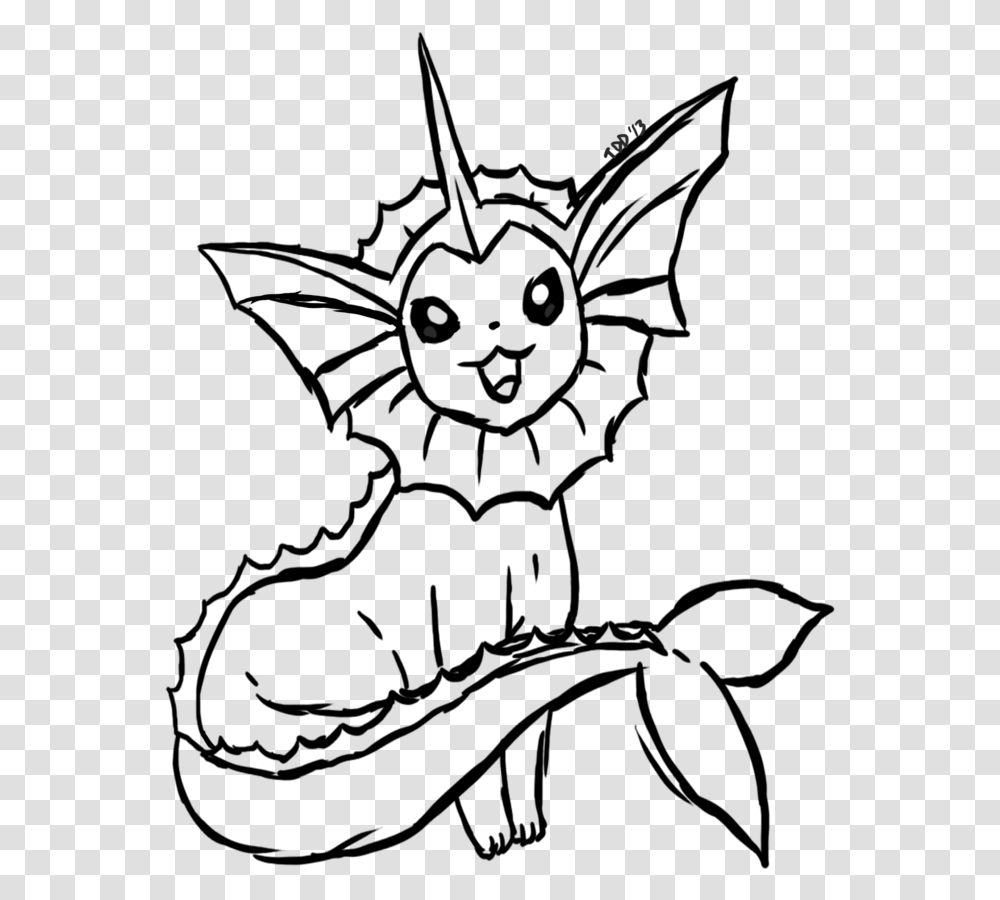 Coloring Pages Vaporeon Black And White, Nature, Outdoors, Astronomy, Outer Space Transparent Png
