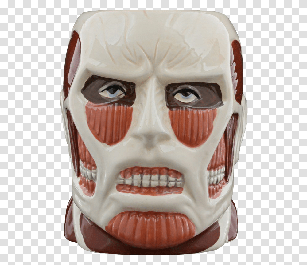 Colossal Titan Face Molded Mug Colossal Titan Head Diy, Mask, Building, Architecture, Birthday Cake Transparent Png