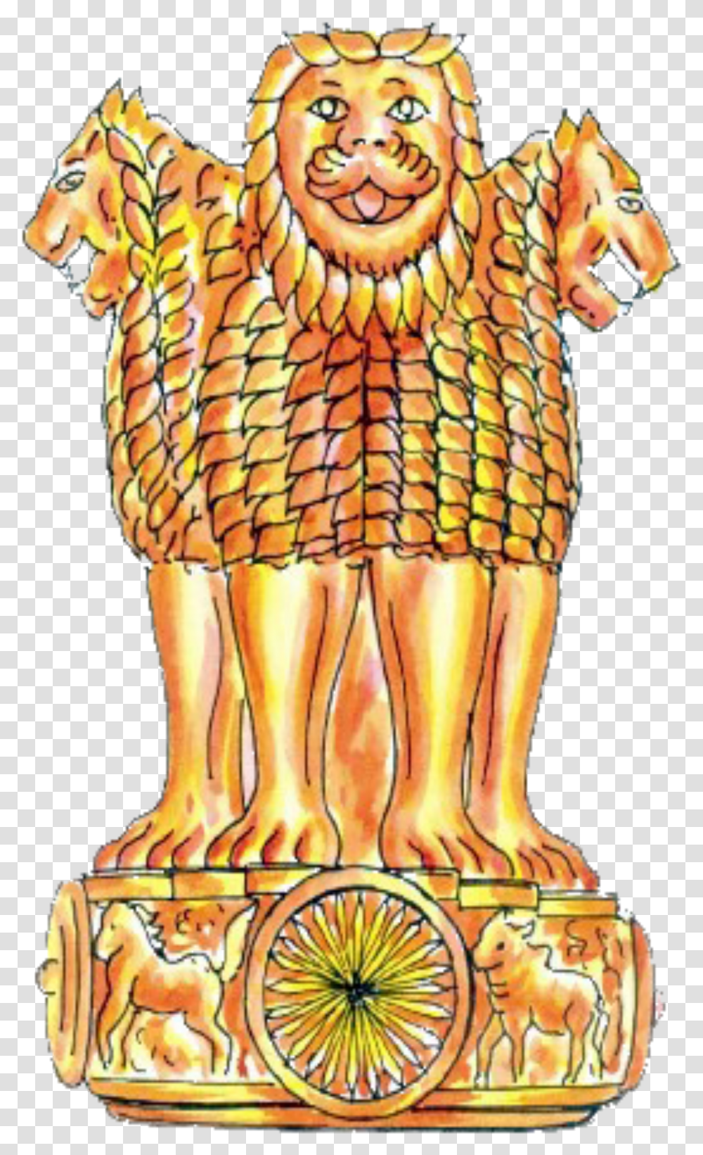 Colour Of National Emblem Of India Sketch Of National Emblem Of India Transparent Png