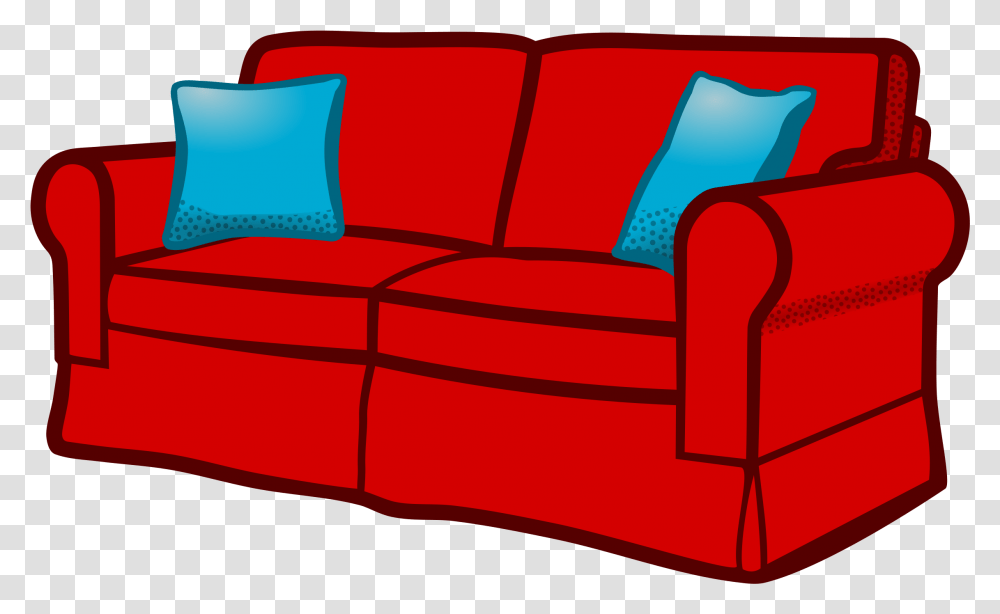 Coloured Clip Arts Clipart Of A Sofa, Couch, Furniture, Cushion, Pillow Transparent Png