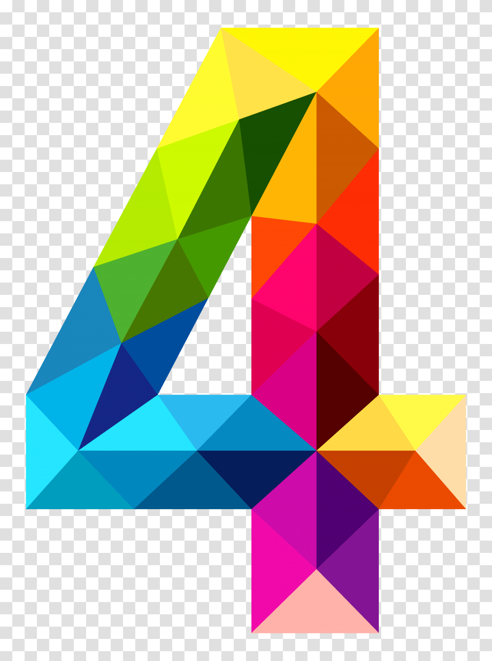 Colourful Triangles Number Four Clipart Gallery, Rug, Pattern Transparent Png