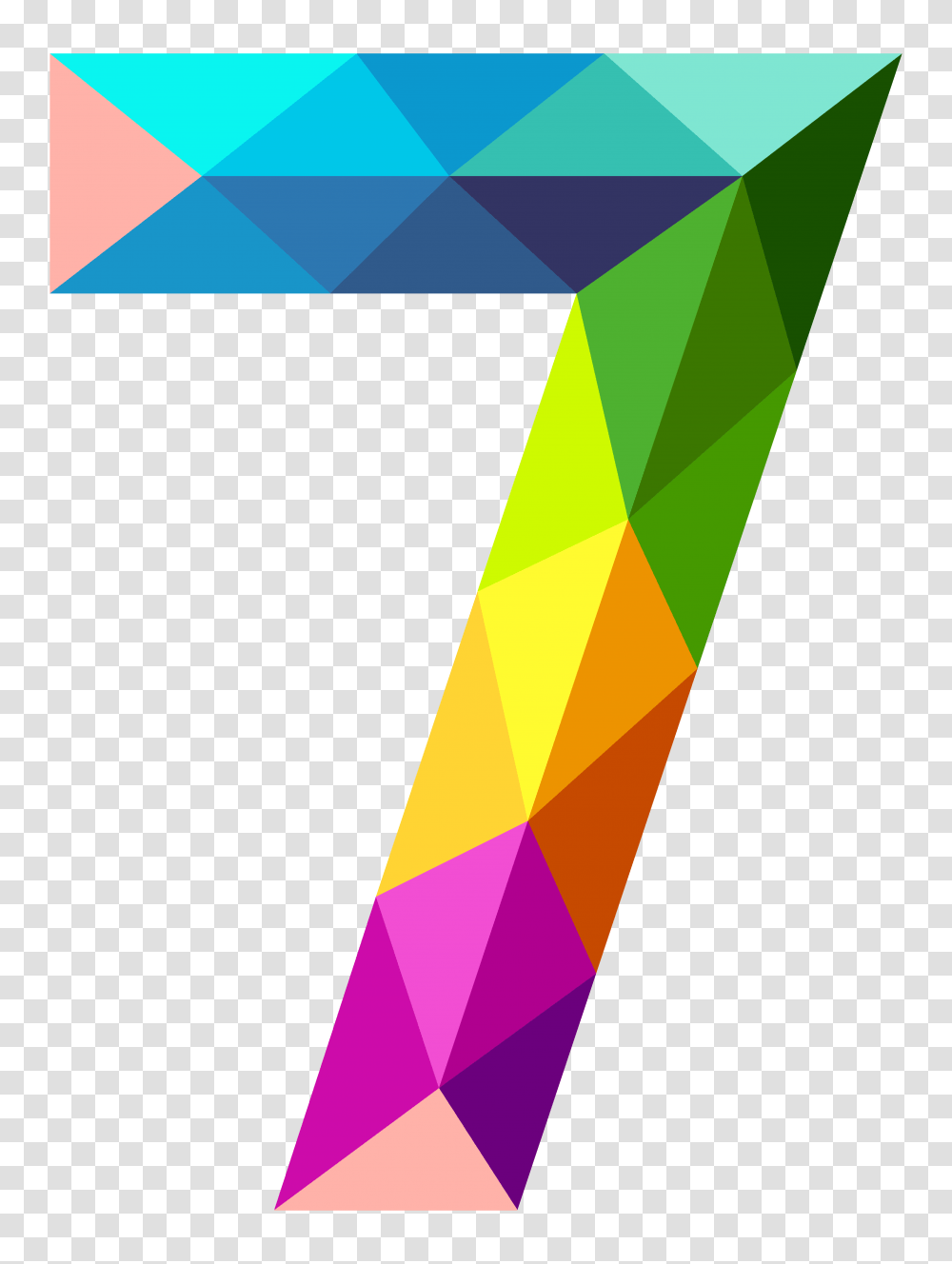 Colourful Triangles Number Seven Clipart Gallery, Modern Art, Rug, Candy Transparent Png