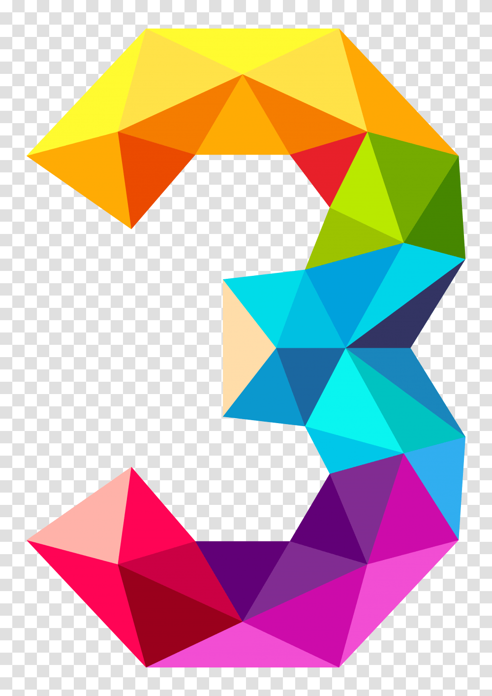 Colourful Triangles Number Three Clipart Gallery, Rug, Star Symbol Transparent Png