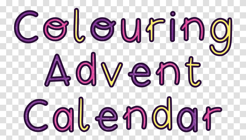 Colouring Advent Calendar, Alphabet, Purple, Light Transparent Png