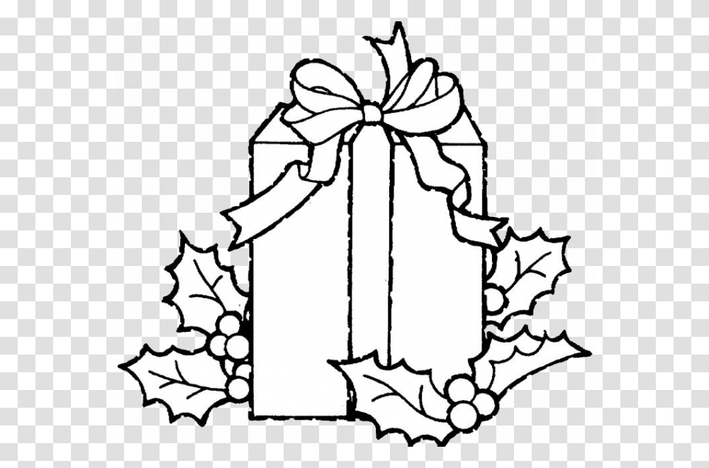 Colouring Pages For Christmas Gifts Clipart Download Christmas Present Clipart Black And White, Cross Transparent Png