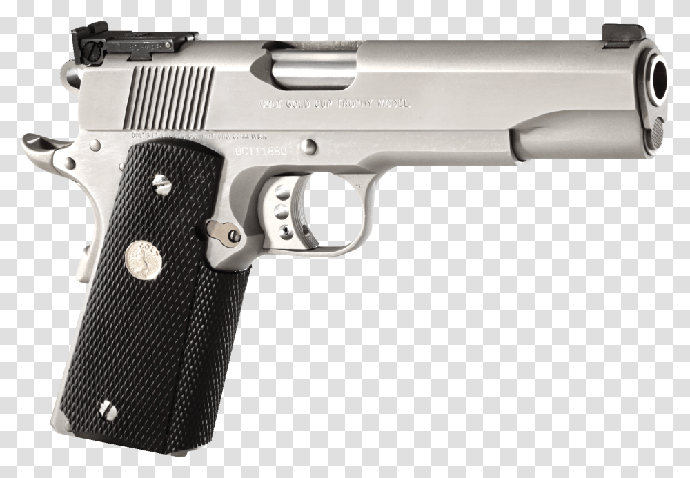 Colt 45 Gold Cup, Gun, Weapon, Weaponry, Handgun Transparent Png