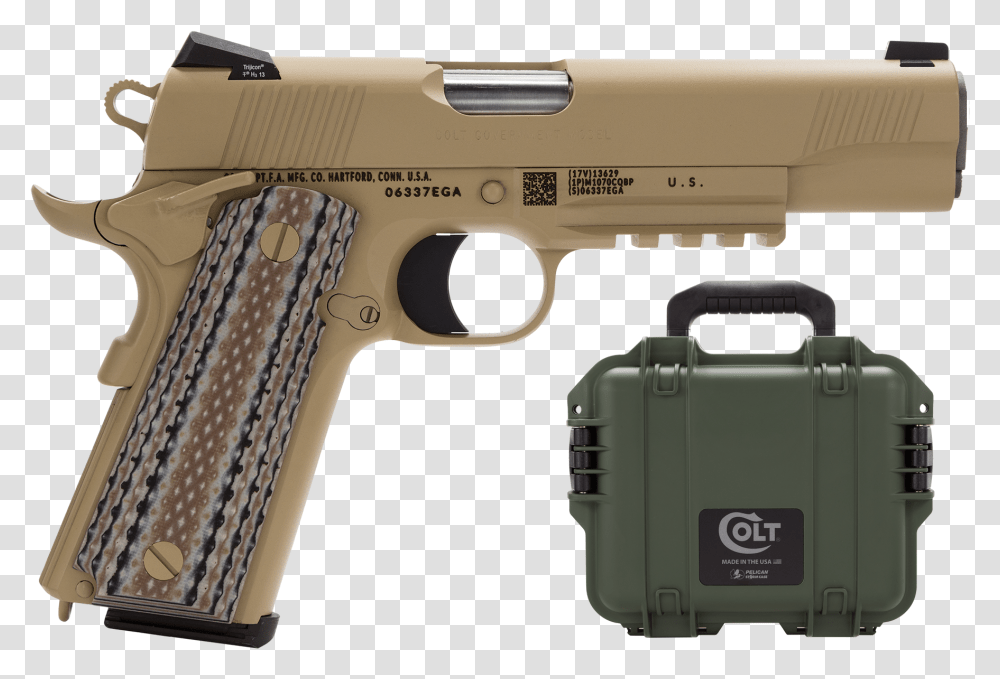 Colt O1070cqb Marine Cqbp 45acp M45a1 Marine Pistol, Gun, Weapon, Weaponry, Handgun Transparent Png