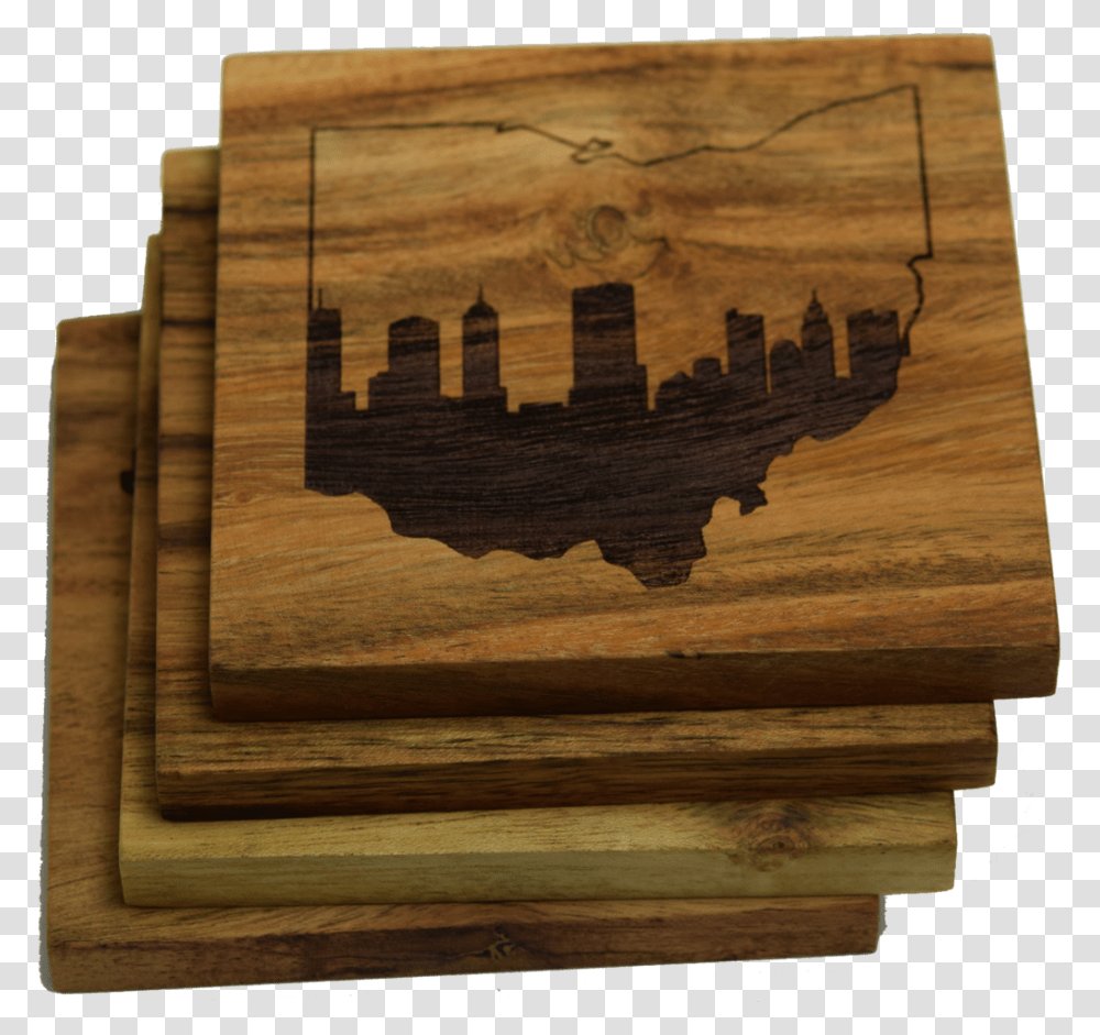 Columbus Ohio Skyline Within Ohio Outline Coasters Plywood, Tabletop, Furniture, Hardwood, Box Transparent Png