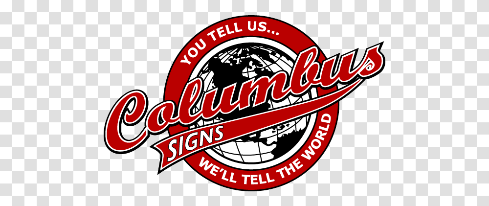 Columbus Signs Emblem, Logo, Symbol, Label, Text Transparent Png