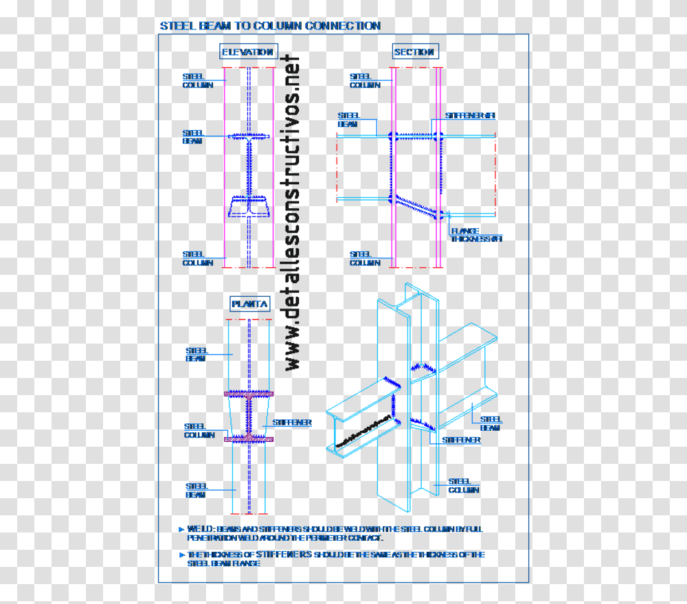 Column Beam Steel Connection, Plan, Plot, Diagram, Lighting Transparent Png