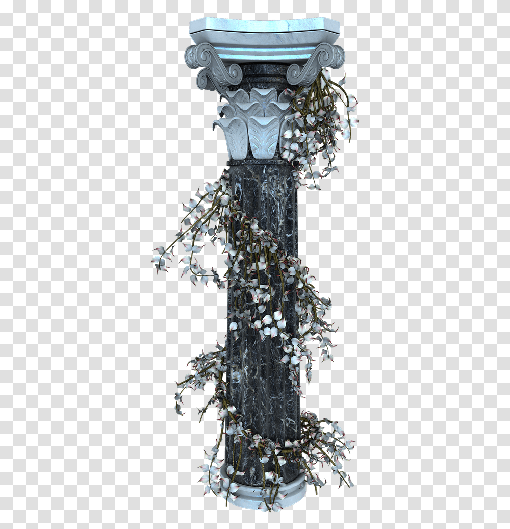 Column Flower Vine Centrepiece, Crystal, Plant, Animal, Art Transparent Png