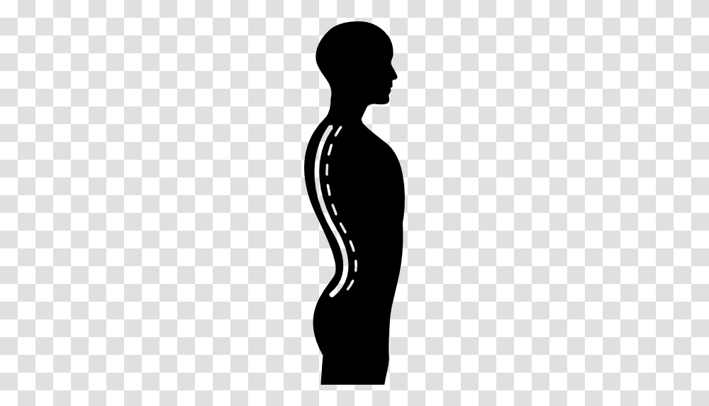 Column Inside A Male Human Body Silhouette In Side View, Person, Leisure Activities, Stencil Transparent Png