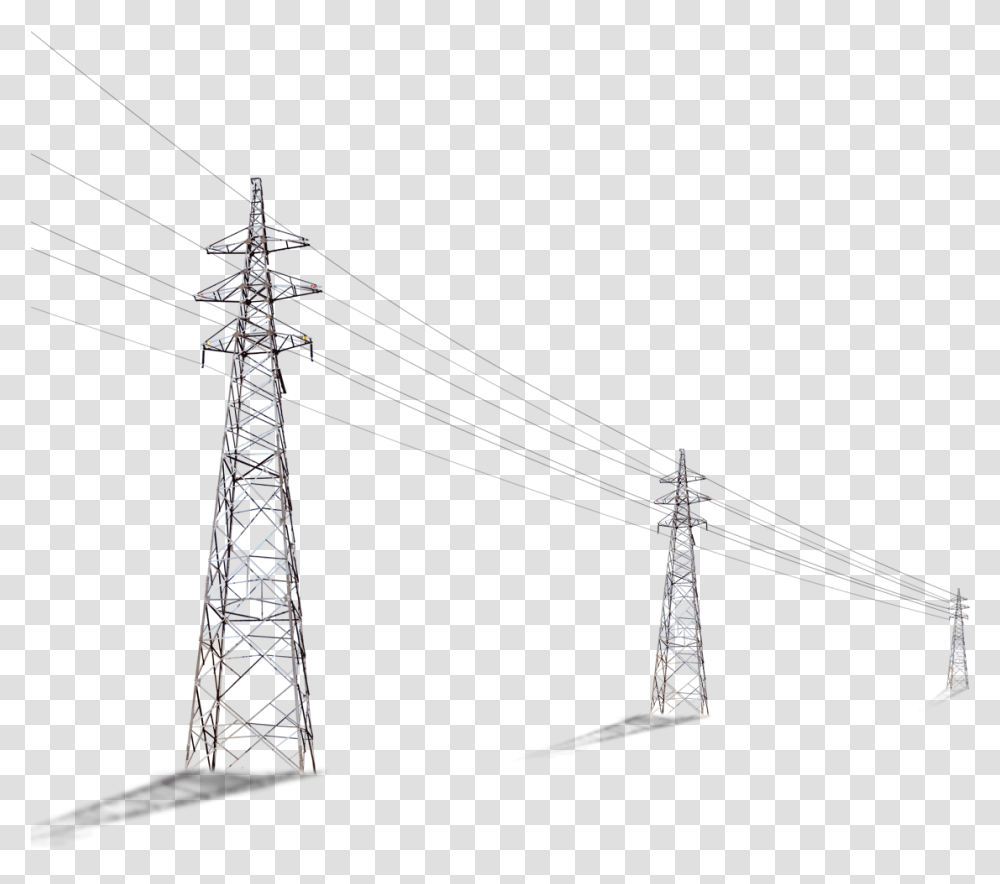 Column Power Poles, Electric Transmission Tower, Power Lines, Cable, Construction Crane Transparent Png