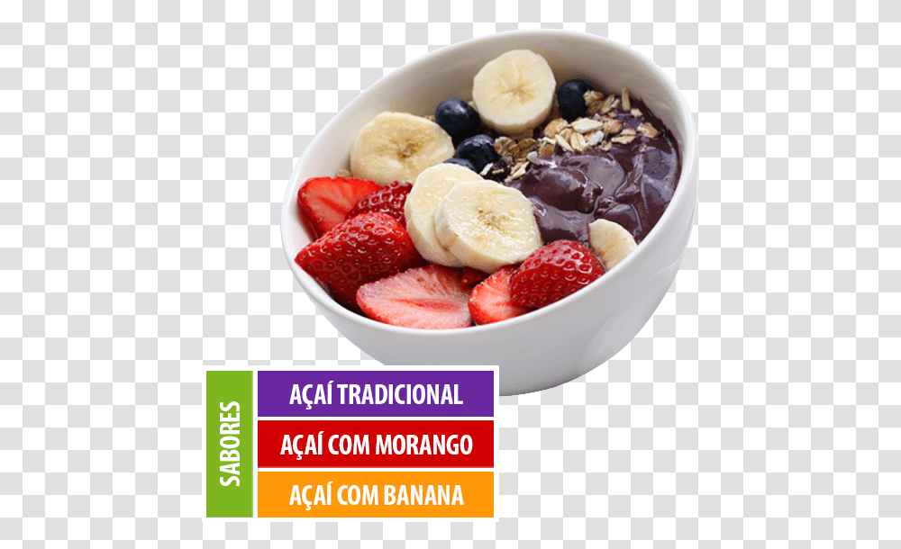 Com Banana E Morango, Plant, Food, Fruit, Breakfast Transparent Png