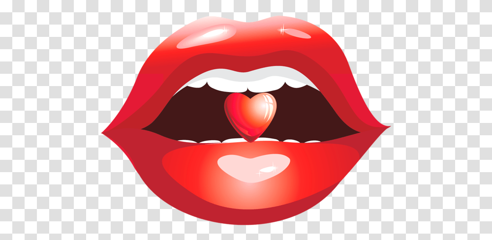 Com Heart Lips, Mouth, Tongue Transparent Png