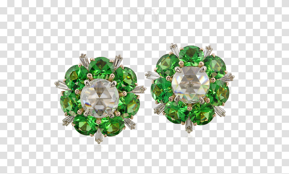 Com Tsavorites And Diamonds In Ivy Gold Earring Earrings, Accessories, Accessory, Jewelry, Gemstone Transparent Png