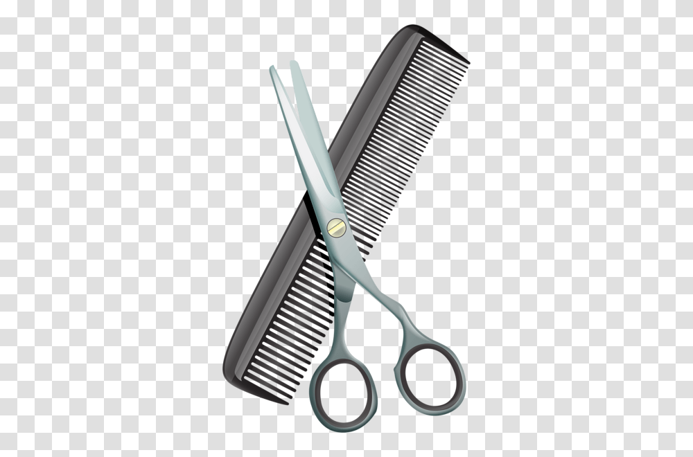 Comb And Scissors Clip Art Image Salon Art, Weapon, Weaponry, Blade, Shears Transparent Png