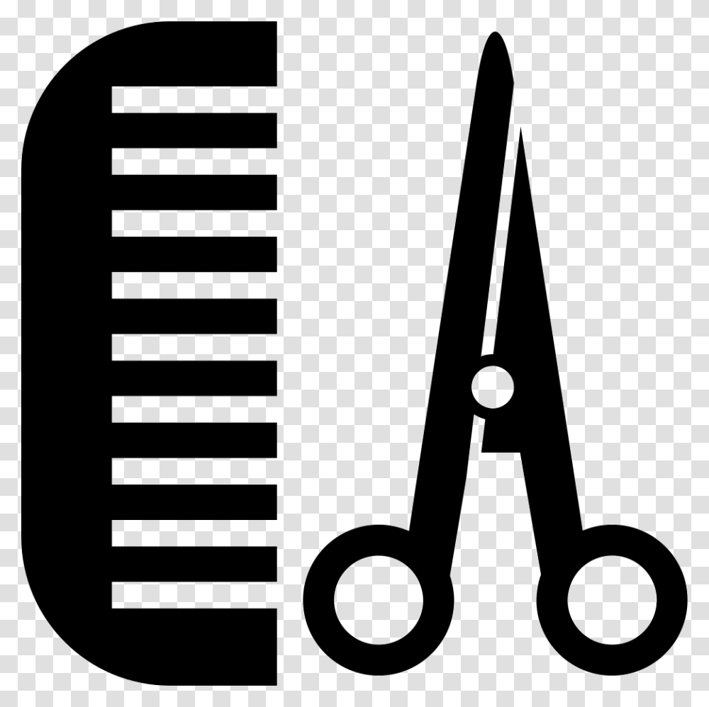 Comb And Scissors For Hair Icon Free Download, Blade, Weapon, Weaponry, Shears Transparent Png
